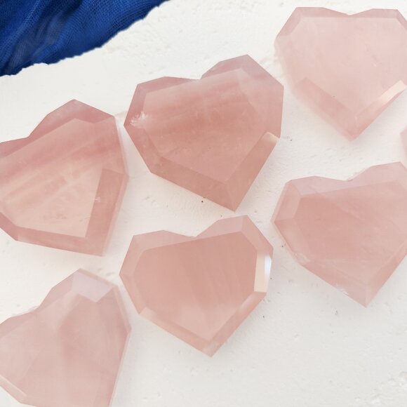 For Keeps Other - Faceted Rose Quartz Heart Crystal Carving